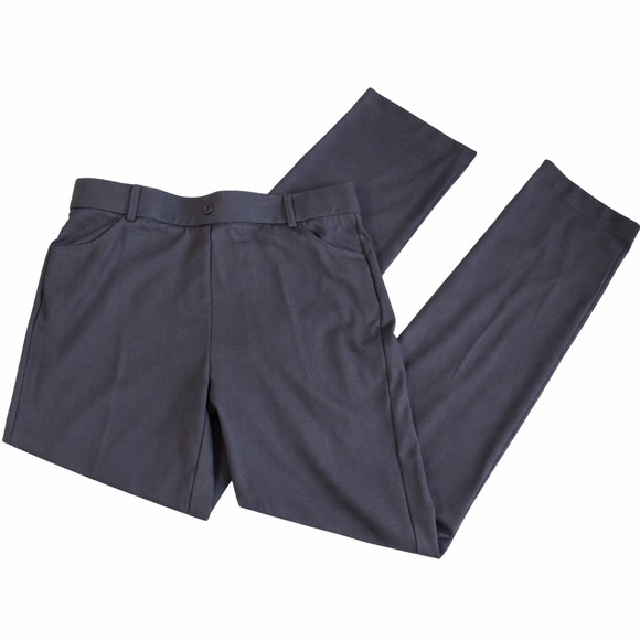 Ztn Pants - Slim Stretch Dress Pants Blue Gray Rayon Blend Size M Officecore Minimalist